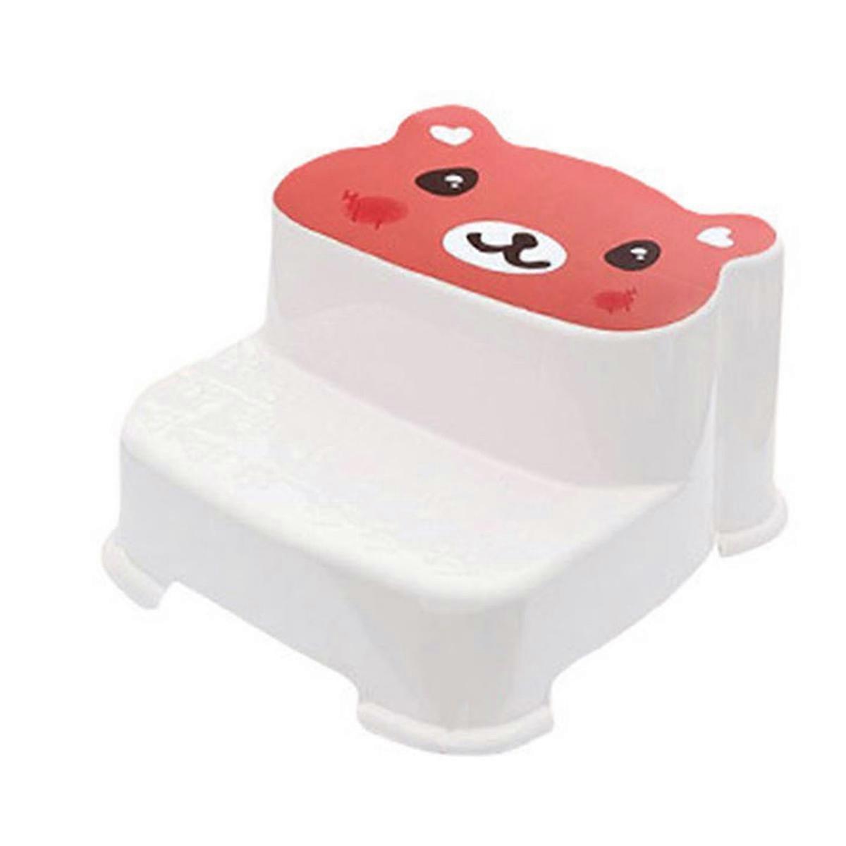 赤ちゃん2ステップスツール高強度大型耐荷重ダブルスリッププルーフ幼児ダブルアップステップスツールバスルームキッチンコーラルピンク