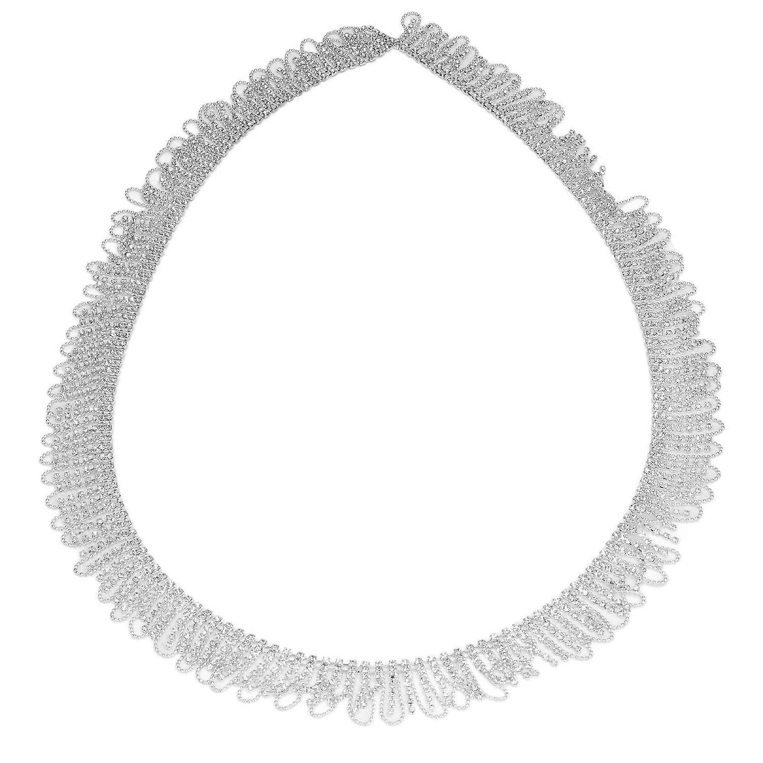Rhinestone Fringe 1 Yard Elegant Style Highly Durable Exquisite Glossy Eco Friendly Rustproof Widely