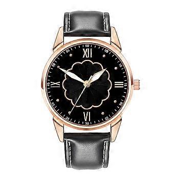 Fashionable Simple Man Male Alloy Watch Round Dial Quartz Wristwatch( black)
