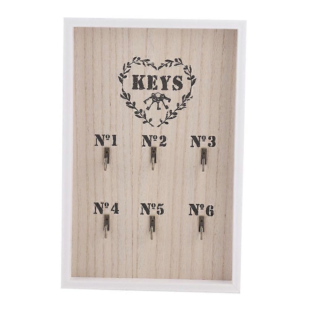 Rustic Wall Keys Box Storage Hook Holder Decorative Keys Organizer Hanger(6 Hooks)