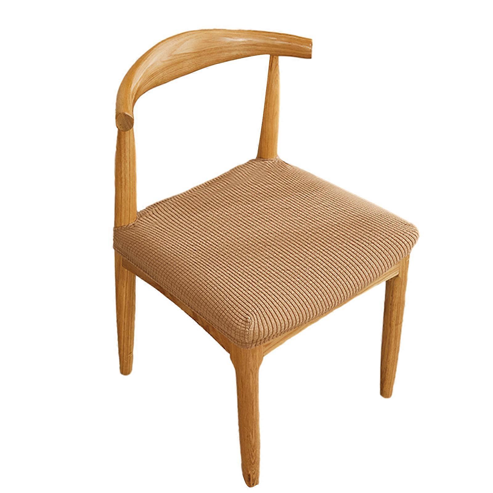Stuhl Sitzbezug Stretch Einfarbig Jacquard Stuhl Schonbezug für Esszimmer Square Abnehmbarer waschbarer Stuhlschutz Titan Guka