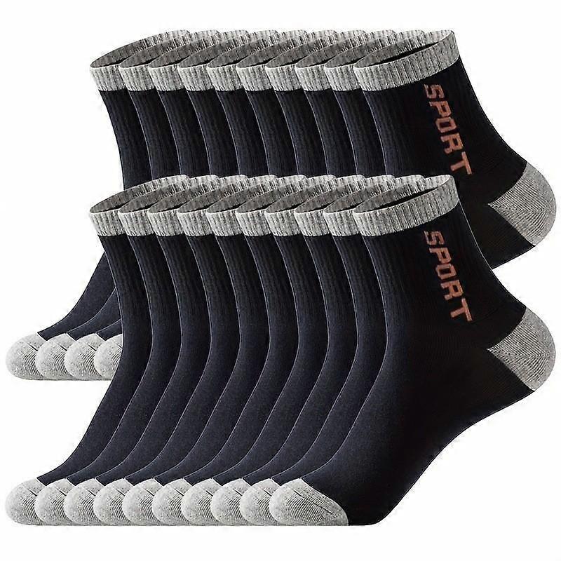 Men's Mid Crew Sport Socks Sweat-absorbing Comfy Thin Breathable Socks
