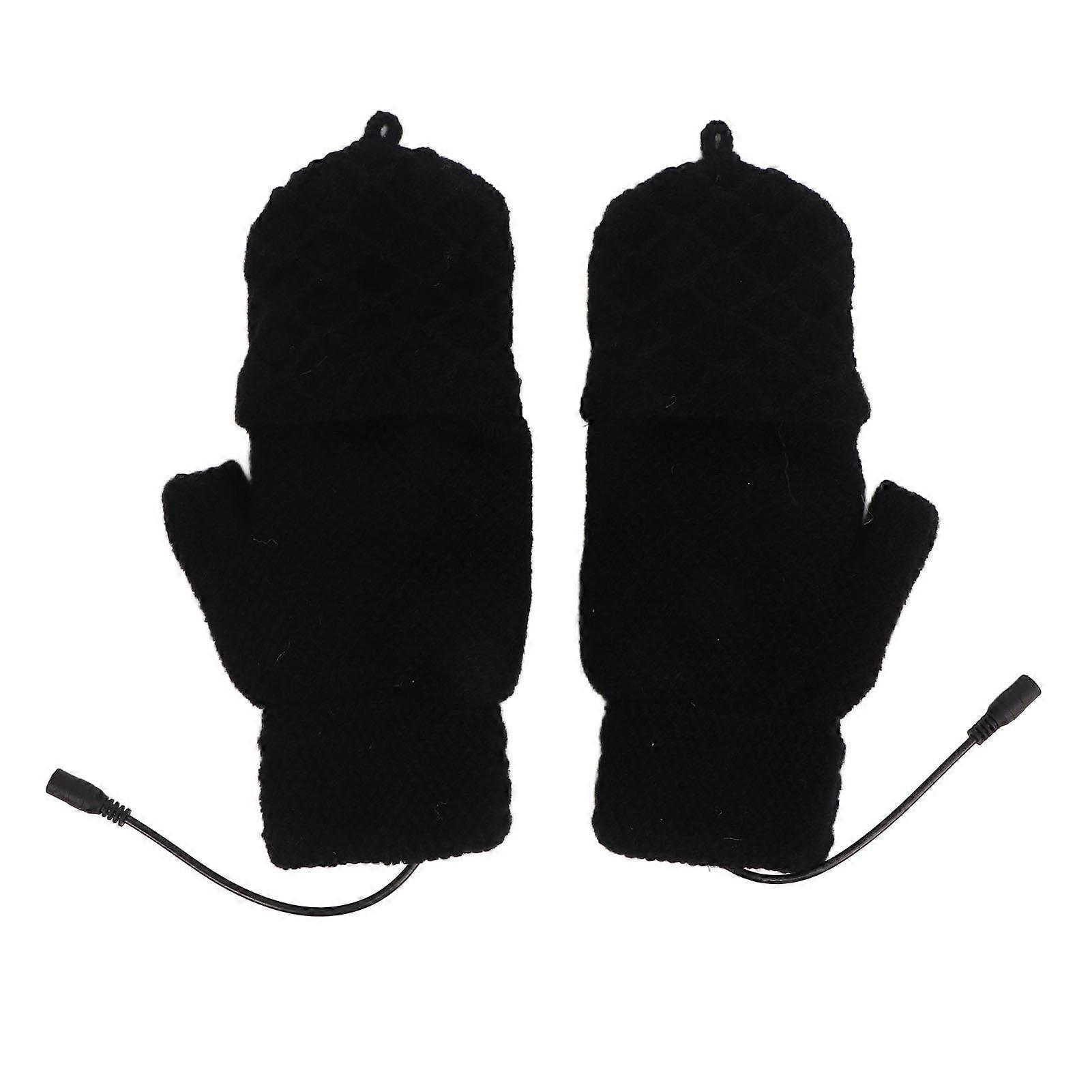 USB Heating Gloves Full Finger Half Fingerless Knitting Hand Warmers