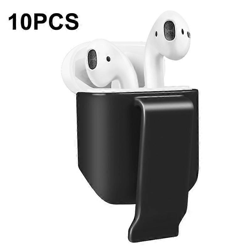 10 PCSポータブルヘッドセットウエストハンギング保護カバー、AirPods 2ウエストハンギングブラックに適しています