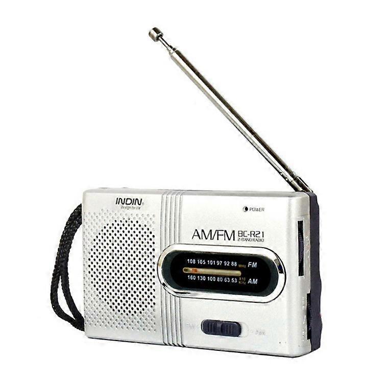 INDIN BC-R21 Portable AM FM Radio Receiver Player Built-In Speaker with 3.5mm Headphones Jack