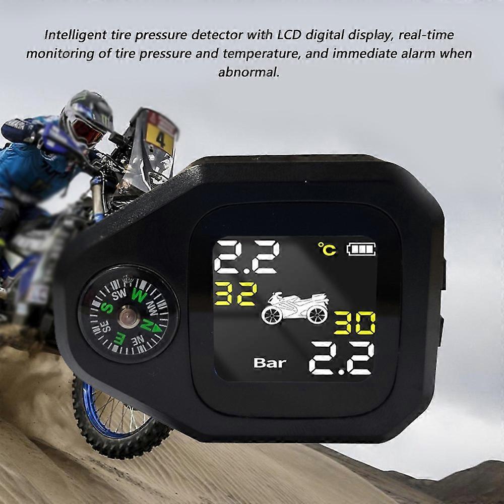 2 in 1 Motorcycle Tire Pressure Monitoring System Wireless Tire Pressure Monitor TPMS Detector Water