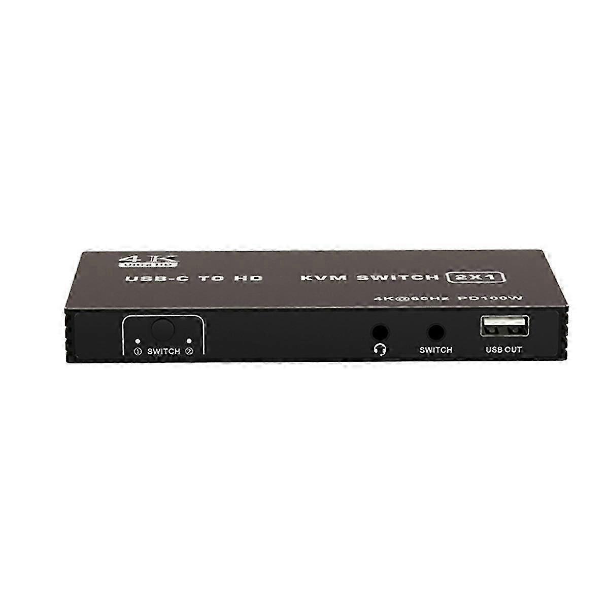 4K HD KVM Switch 2in 1 Out, HD 2.1 KVM Switch 4K 60Hz für 2 Computer 1 Monitor teilen