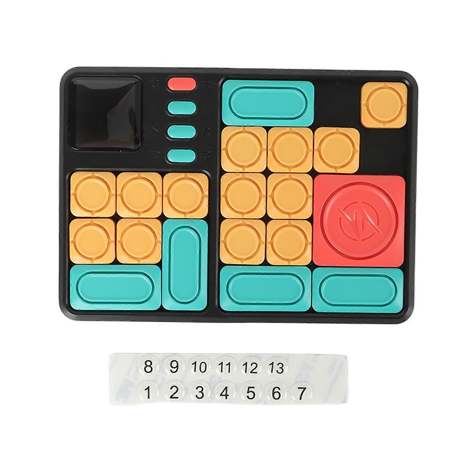 Sliding Block Puzzle Magnetic Sliding Progressive Difficulty Interesting Color Games Console for Children Adult
