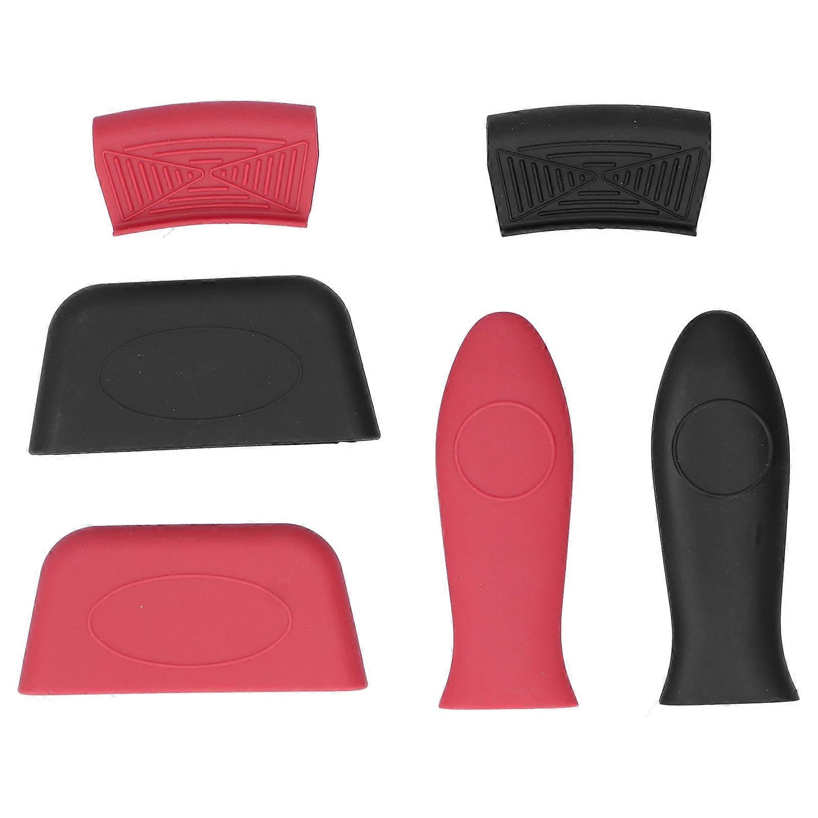 6Pcs/Set Pot Handle Sleeve Holder Thicken Silicone Anti‑Scalding Kit Kitchen Supplies