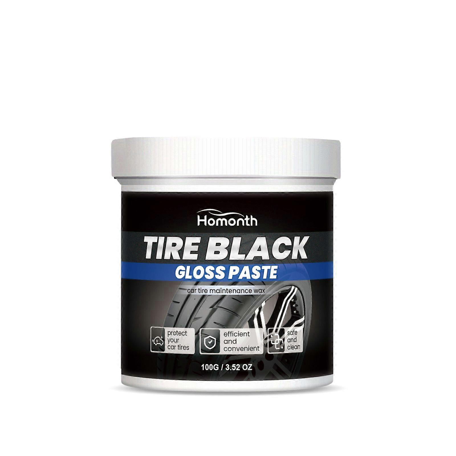 Tire Black Gloss Paste - Durable Tire Cleaner & Protector, Restores Rubber, 100g