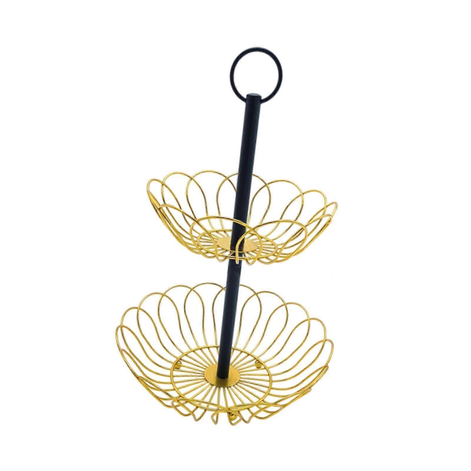 2-stöckiger Obstkorbhalter Tisch mit großer Kapazität Robuster Organizer