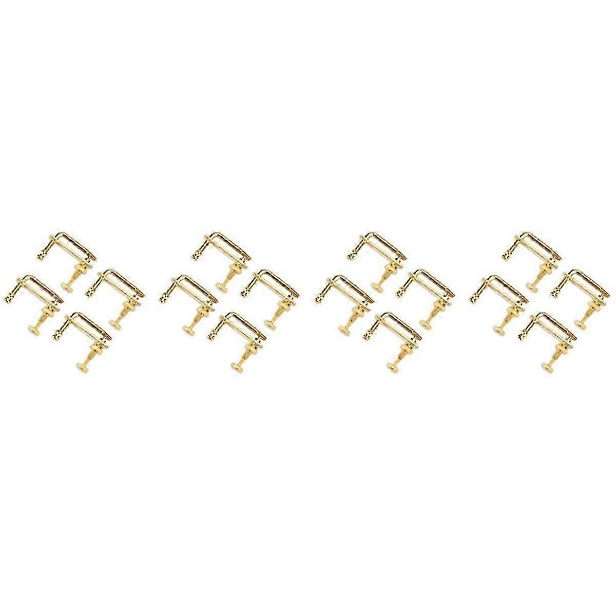 16Pcs Violin Fine Tuners Gold Violin Parts String Adjusters Replacement for 4/4 Violin