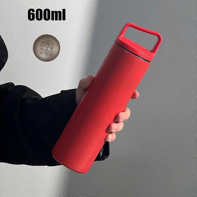 Leak Proof Water Bottle 20oz,Insulated Double Walled Stainless Steel Thermos Bottles for Men,Women-Red