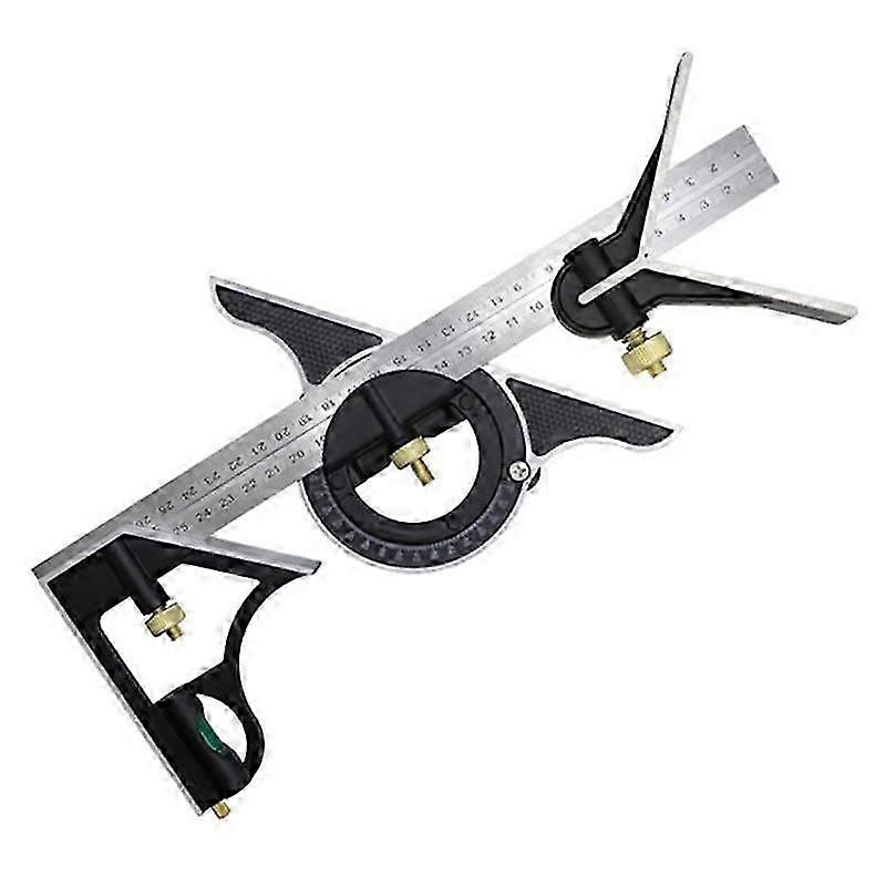300Mm Stainless Steel Movable Combination Square Movable Square Carpenter 90 Degrees 45 Degrees Tur