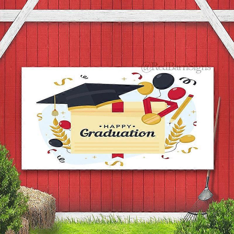 Glædelig dimission hvidt banner