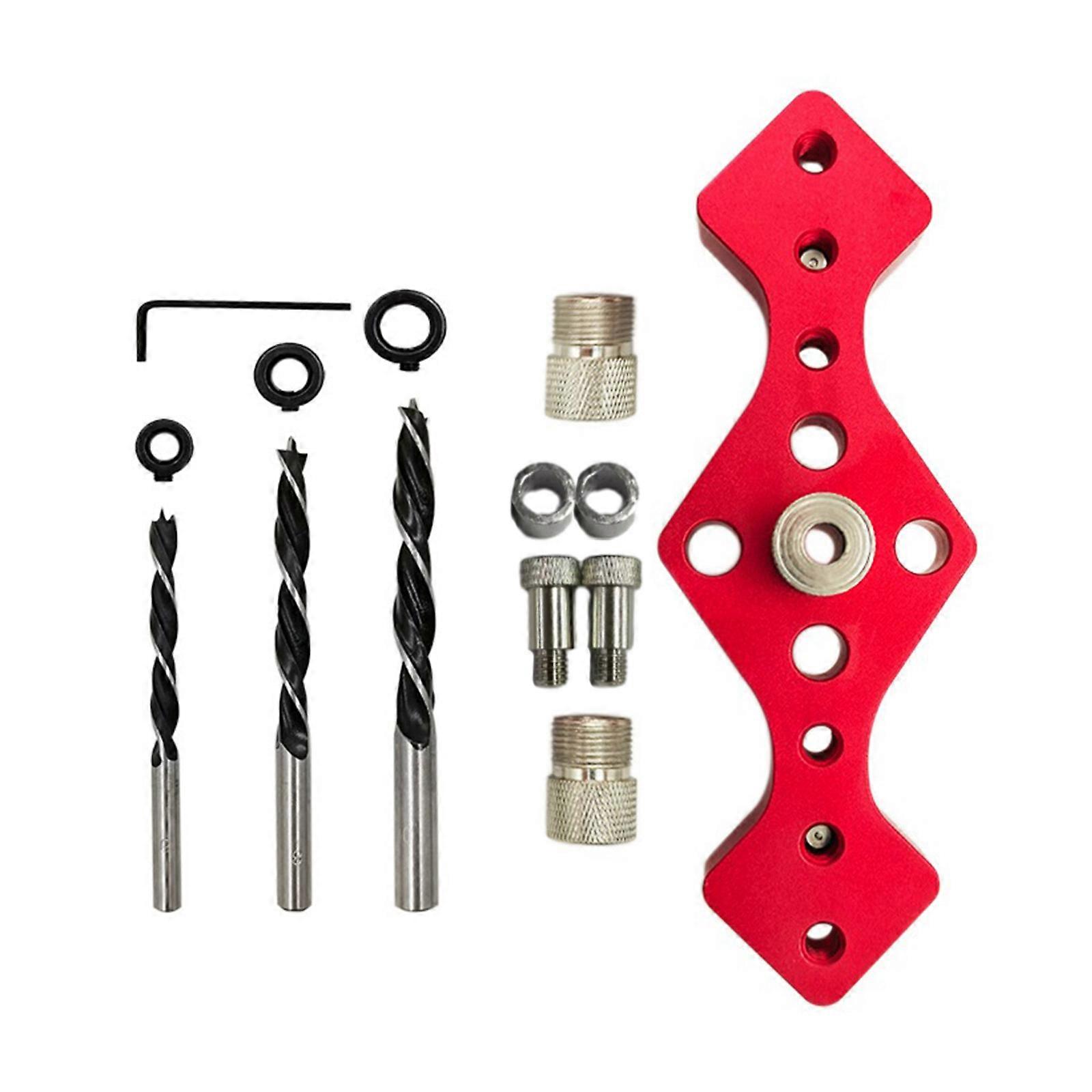Wood Doweling Jig 6 /8 /10mm Drill Guide Hole Jig Vertical Self Centering Positioning Opener Carpentry Woodworking Tools Red