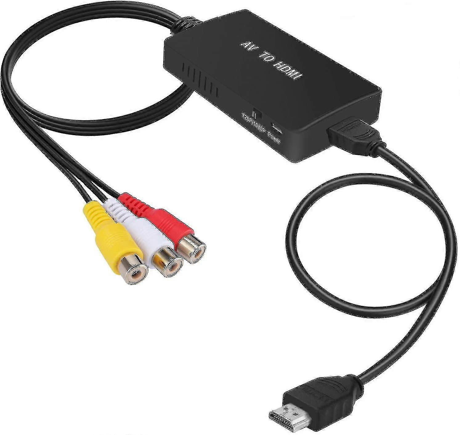 RCA to HDMI Converter 1080P PAL/NTSC Composite Adapter Plug & Play for TV/Monitor