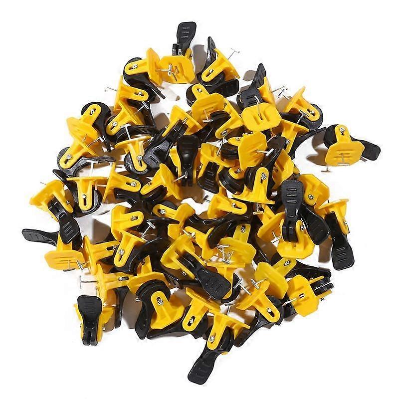 50pcs Black&yellow 1 Set Tile Leveler Interchangeable Steel Pin Leveler Card Positioning Artifacts