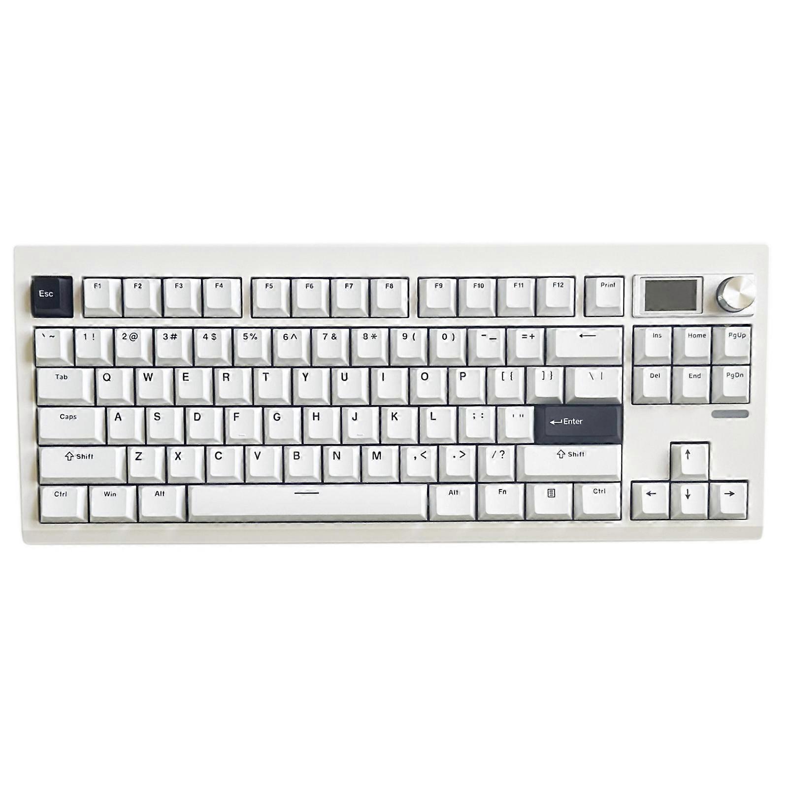 GMK87 Prise en charge du clavier mécanique personnalisable BT5 / 2.4G / UsbC Commutateurs remplaçables à chaud Rétroéclairages Blanc
