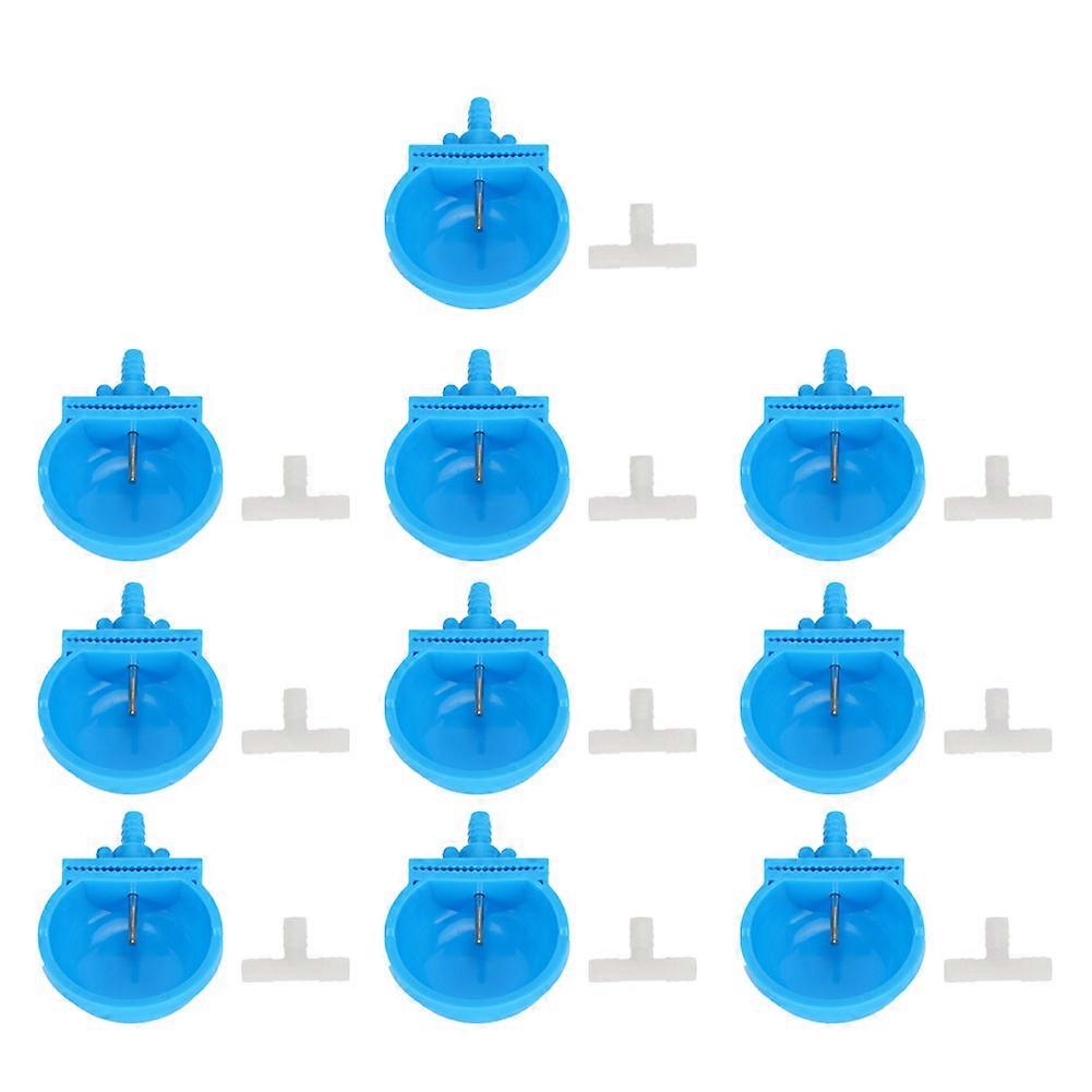 Rabbit Water Fountain 10Pcs Anti-Bite Drinking Bowl 3-Way Feeder for Bunnies, Split Round Waterer Box