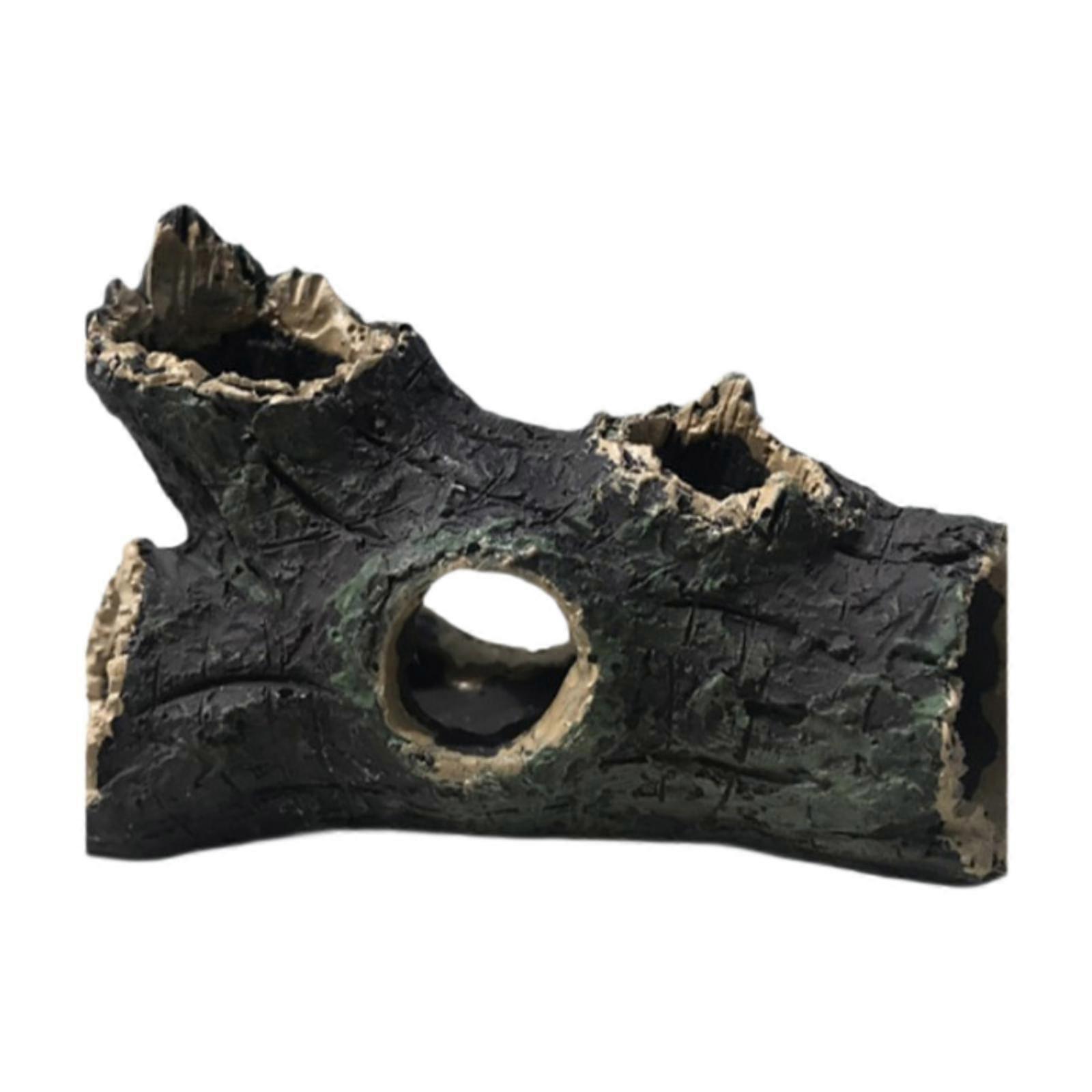 Fish Tank Hideout, Realistic Hollow Wood Log Design Hollow Tree Trunk Aquarium
