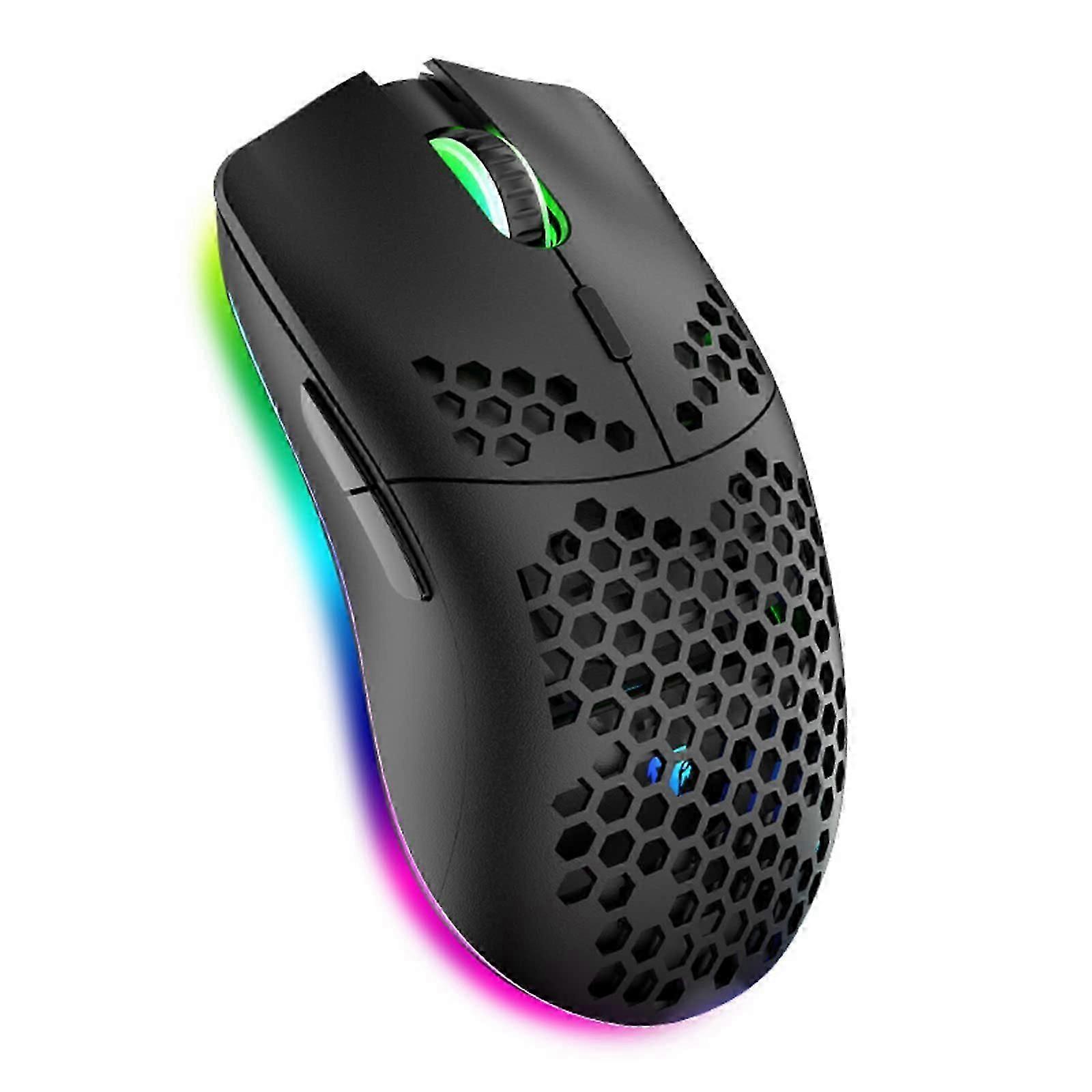 Wireless Gaming Mouse,Computer Mouse with Honeycomb Shell,11 RGB Backlit,3,400 DPI,6 Programmed Buttons,USB Receiver,Power Saving,Wireless Mouse for P
