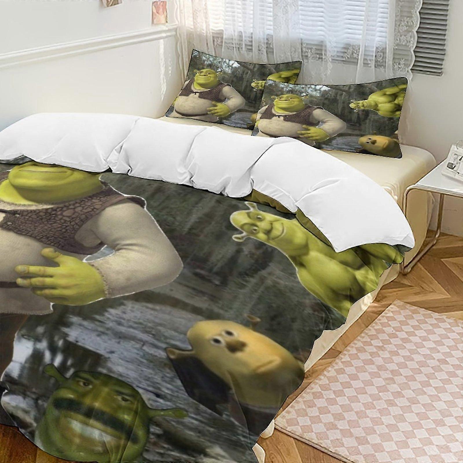 a2370 Prześcieradła Shrek Komplet pościeli Zestaw poszewek na kołdrę ing Motyw kreskówek Prześcieradła do pokoju dziecięcego iip2370