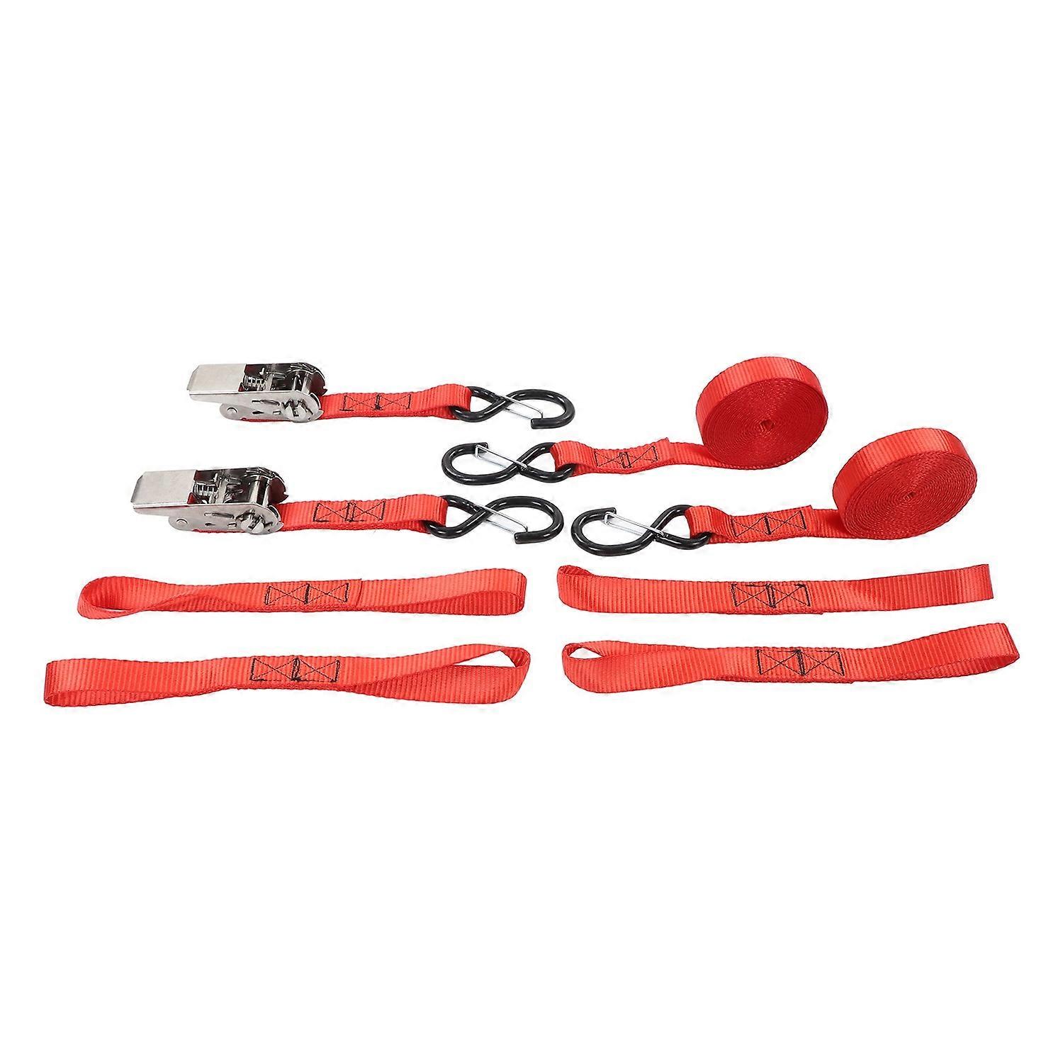 5 Meter Red Cargo Tie Down Strap 1763lb Pull Strength Secure Ratchet Bundle Tension Pressing Fasteni