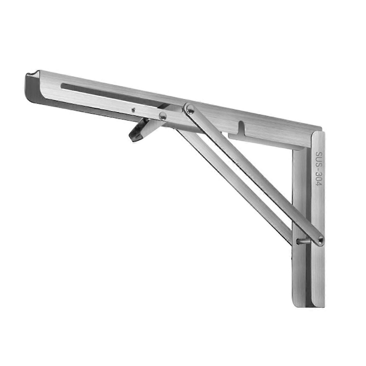 Heavy Duty Stainless Steel Collapsible Shelf Bracket for Table Work Bench, Space Saving DIY Bracket, Pack of 2