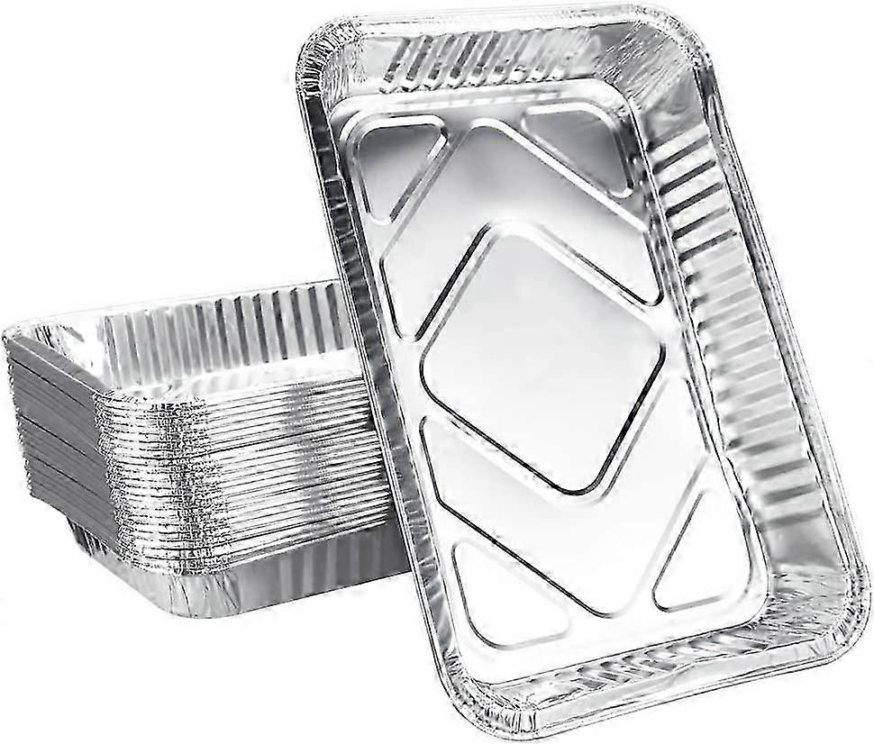 25 قطعة صينية ألومنيوم فرن 31.6x21.2x4.2 سم صينية خبز كبيرة الحجم يمكن التخلص منها علبة التقاط الدهون