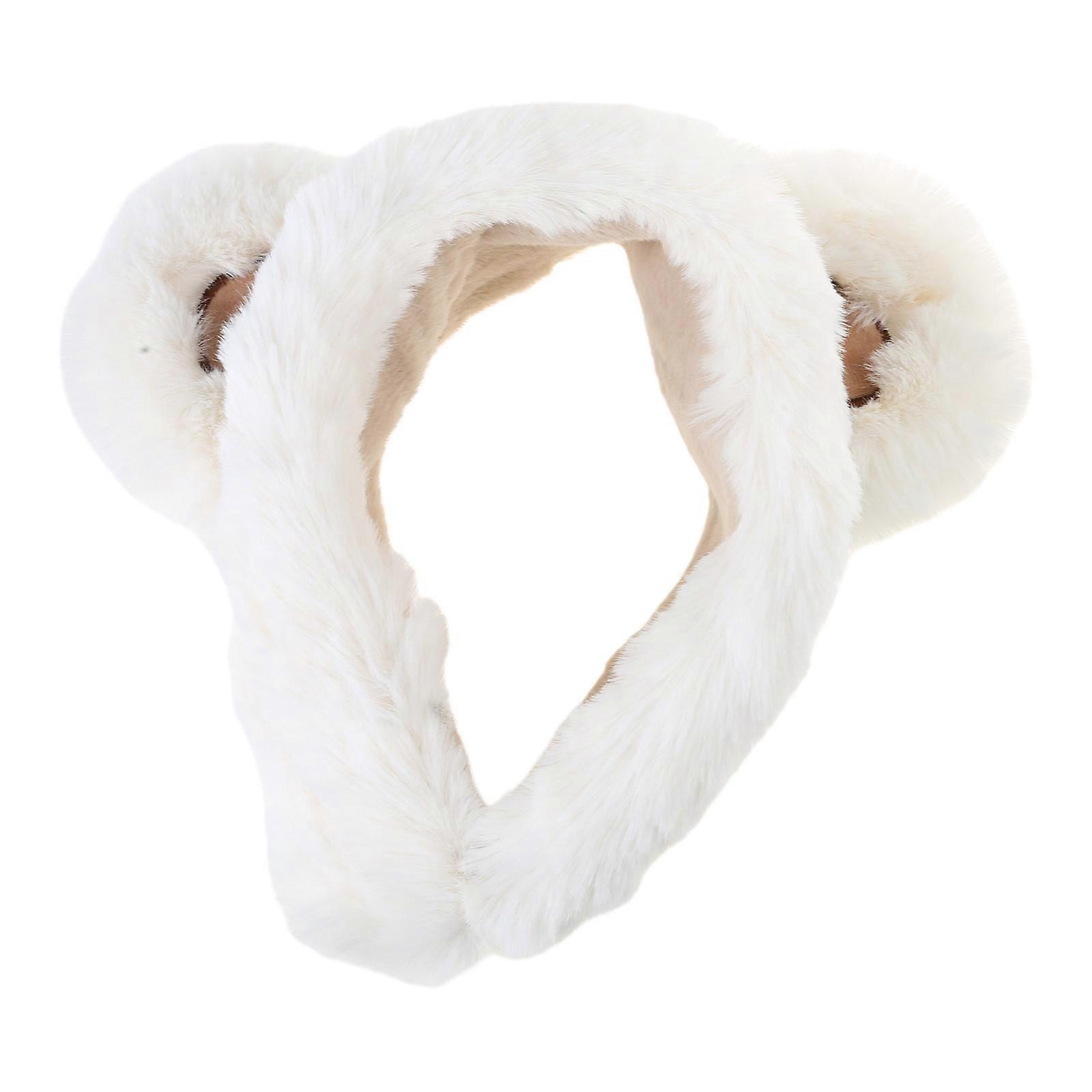 Hiver Cache-oreilles Couvre-chefs Rester au chaud et à la mode Ours Cache-oreilles Temps froid Cyclisme Course à pied Fournitures de sport Blanc laiteux