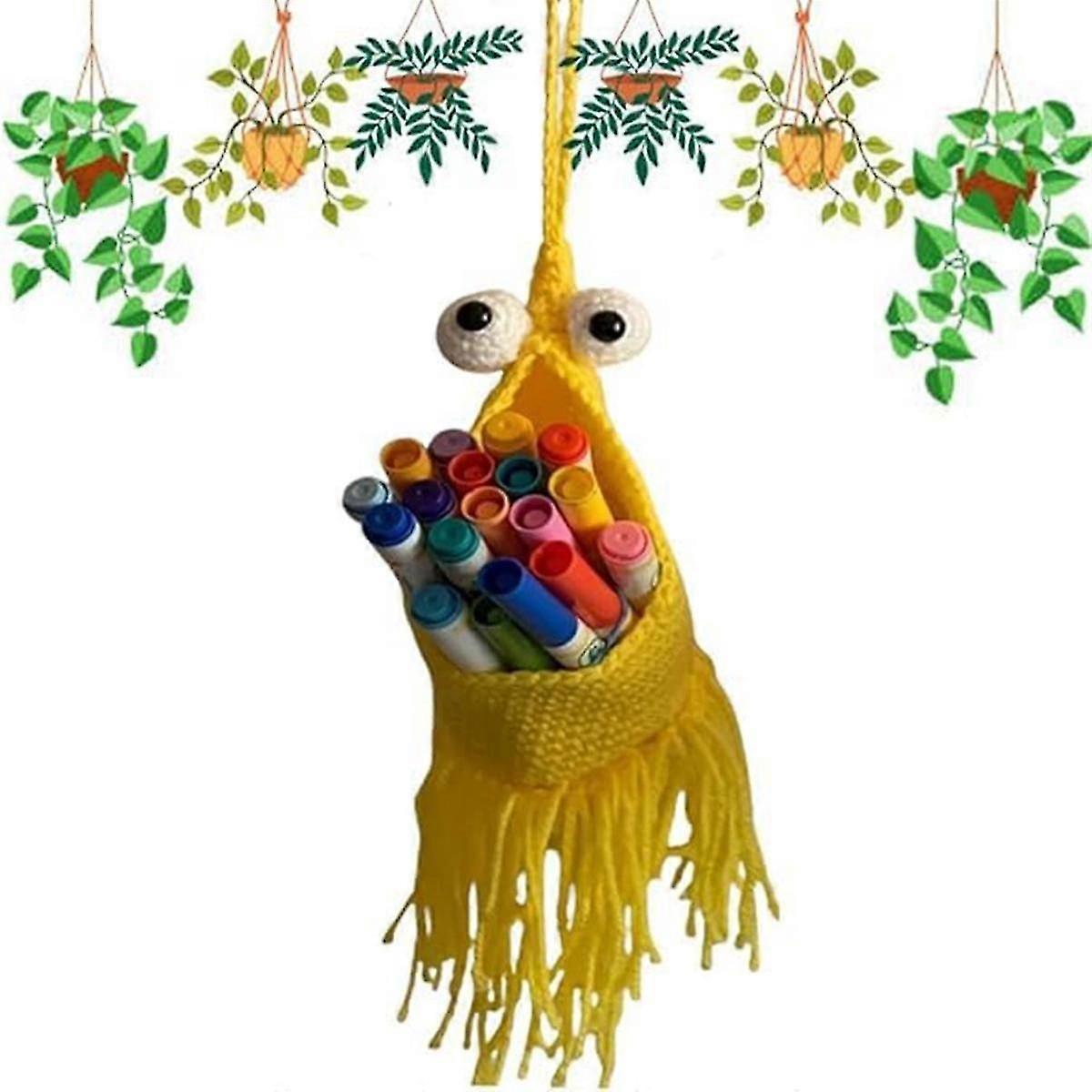 植物ハンガー屋内ハンギングプランターバスケット、マクラメ植物ハンガー屋内ミニイップハンギング収納バスケット、