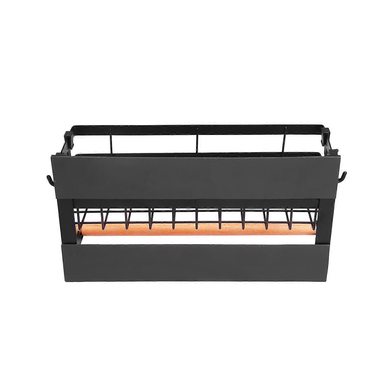 Magnetic Spice Rack for Refrigerator with Hook Paper Towel Holder Rustproof Spice Jars Rack Multi Use Refrigerator Side Shelf