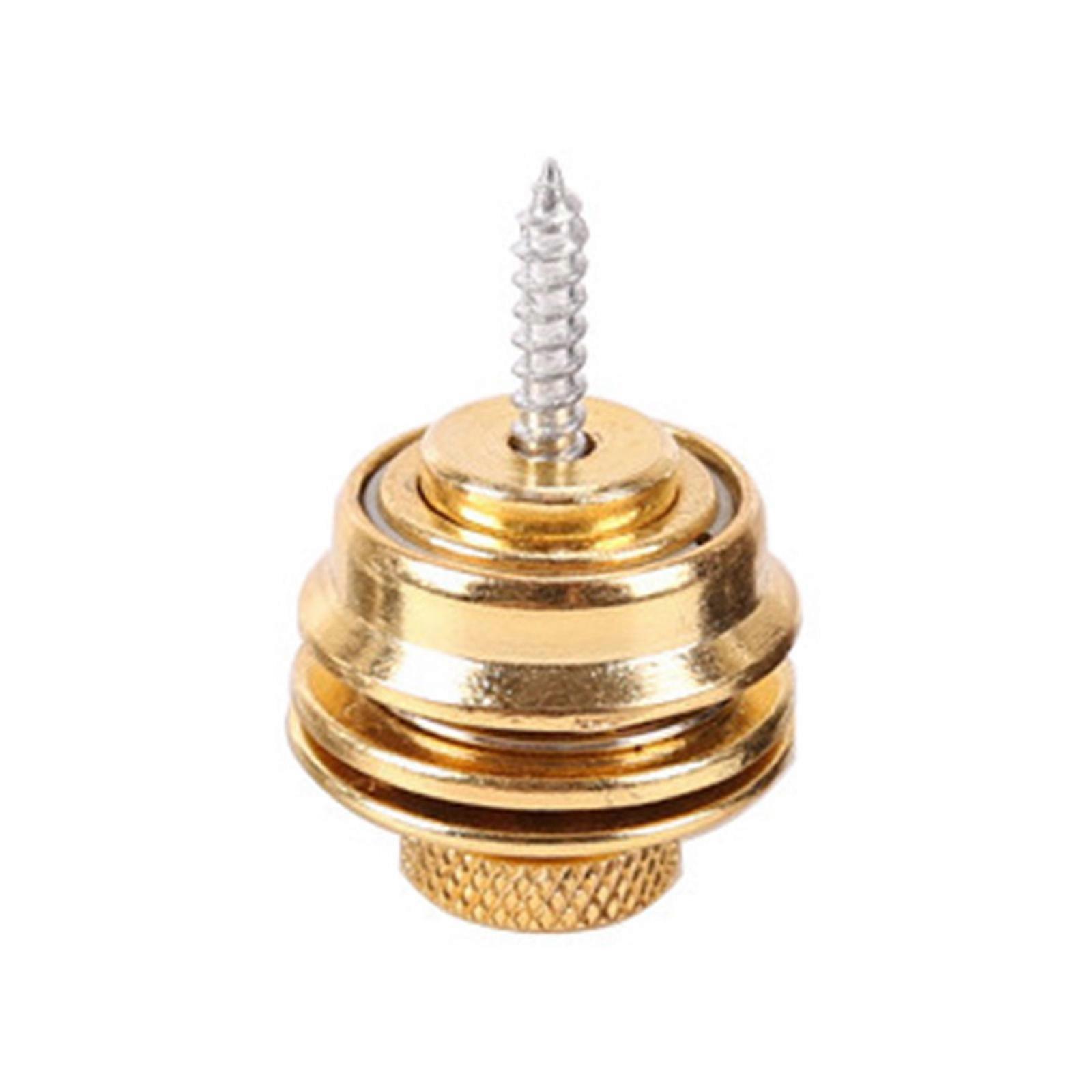 Guitar Strap Lock Button Metal End Pins with Mounting Screws for Acoustic Classical Electric Guitar Basses Ukulele  Golden
