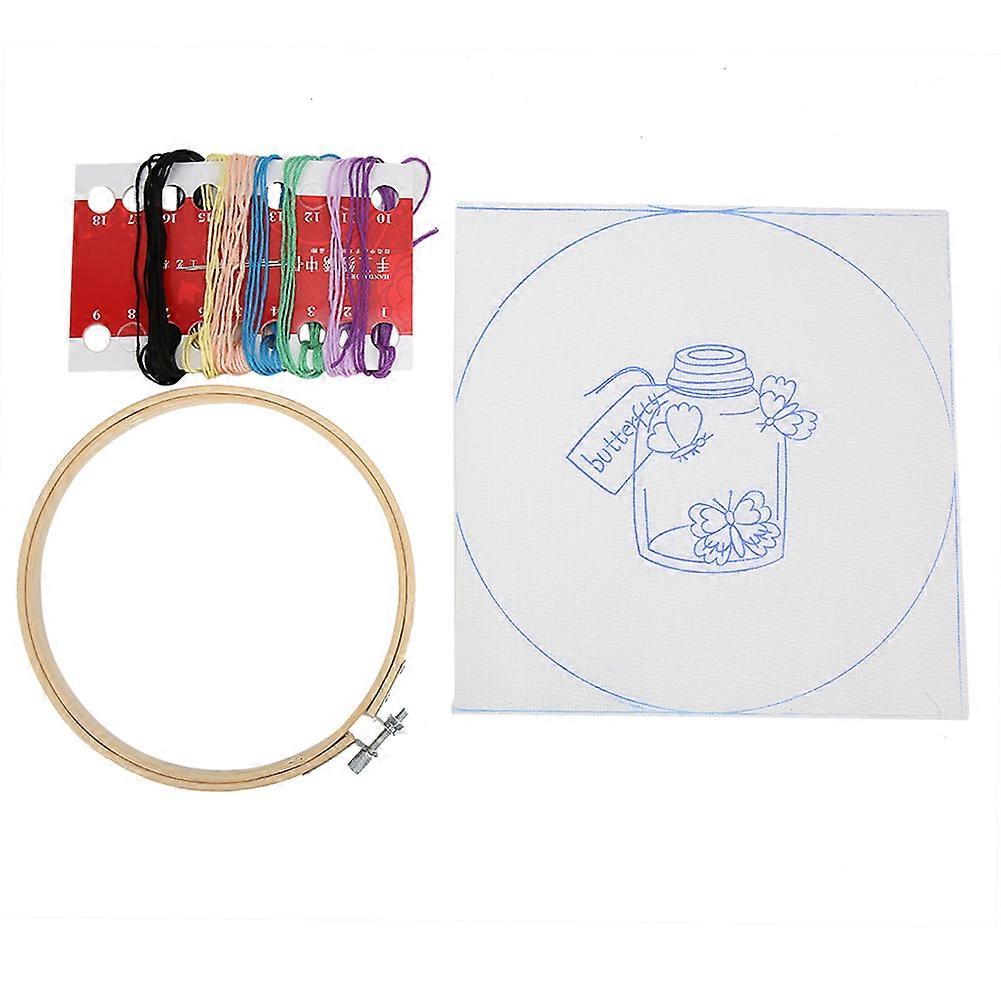 Adjustable Embroidery Hoop Desktop Pictures Frames DIY Hand-Made Material Set(Type D)