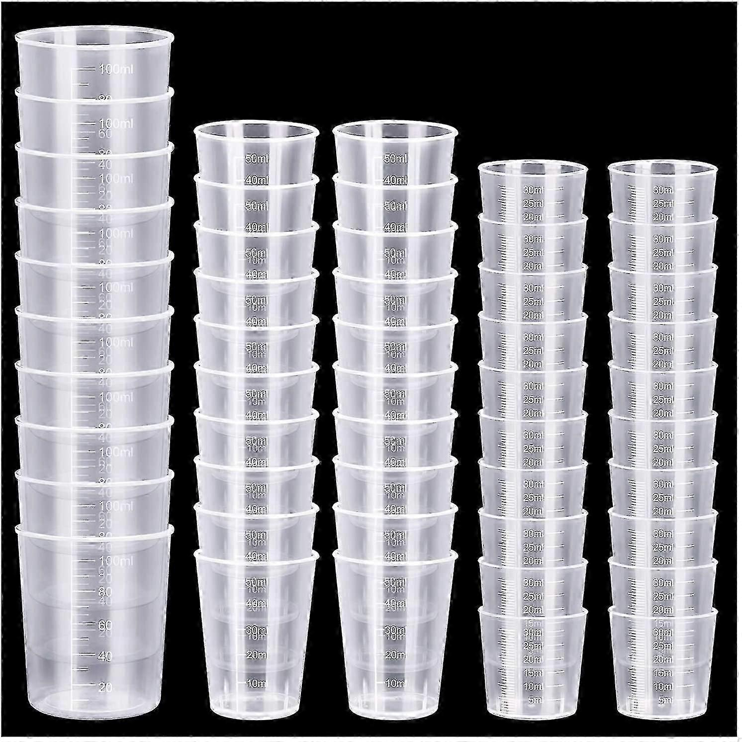 50 Pcs Plastic Measuring Cups, Resin Mixing Cups, Epoxy Mixing Cups, Paint Mixing Cups, 30ml 50ml 100ml