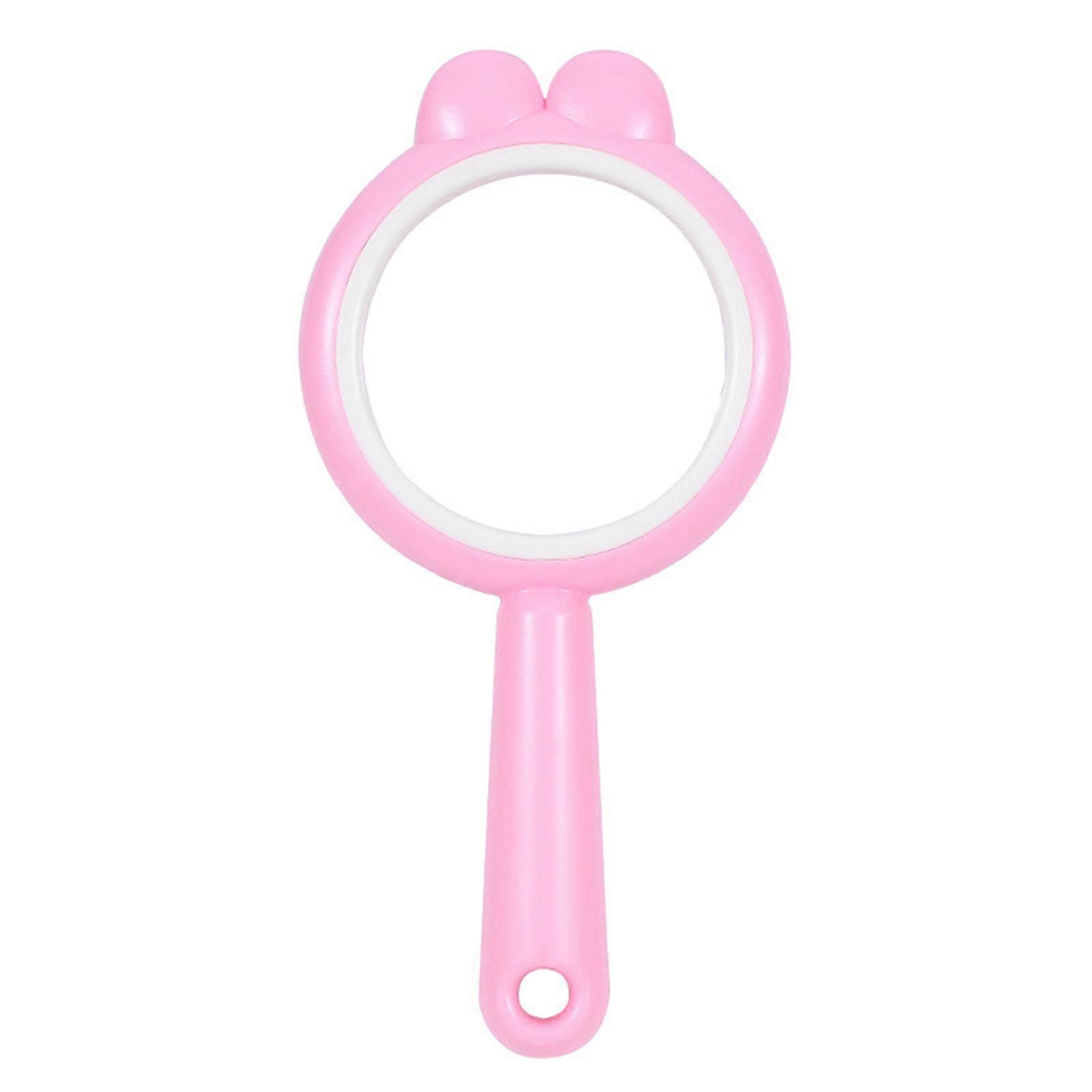 60mm Handheld Magnifying Glass Shatterproof Reading Magnifier for Seniors and Kids,Non-Slip Handle Magnifier pink