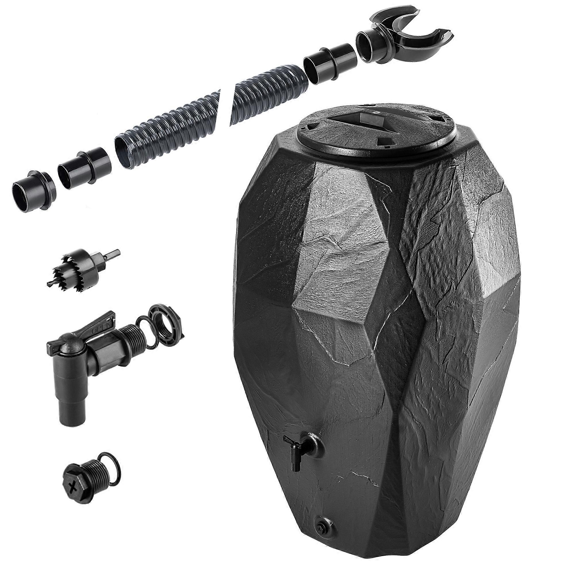 KADAX Regenwassertank 310L Comba anthrazit Anschlussset