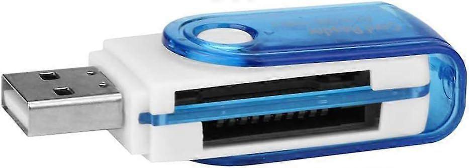 Blue-1pc, 4-in-1 USB Multi-function Card Reader MMC MicroSD TF MICRO SD MS PRO DUO M2 USB Flash Adapter