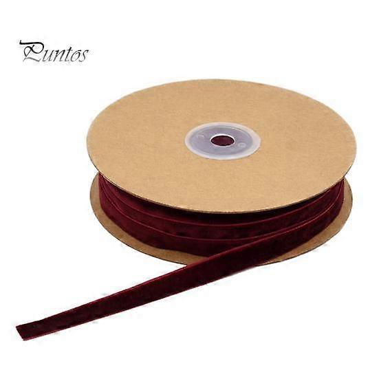 1 Roll Velvet Ribbon Cuttable Anti-break Tear-resistance Inelastic Fadeless Single Sided 1cm Bowknot Velvet Strap Accessories for Sewing