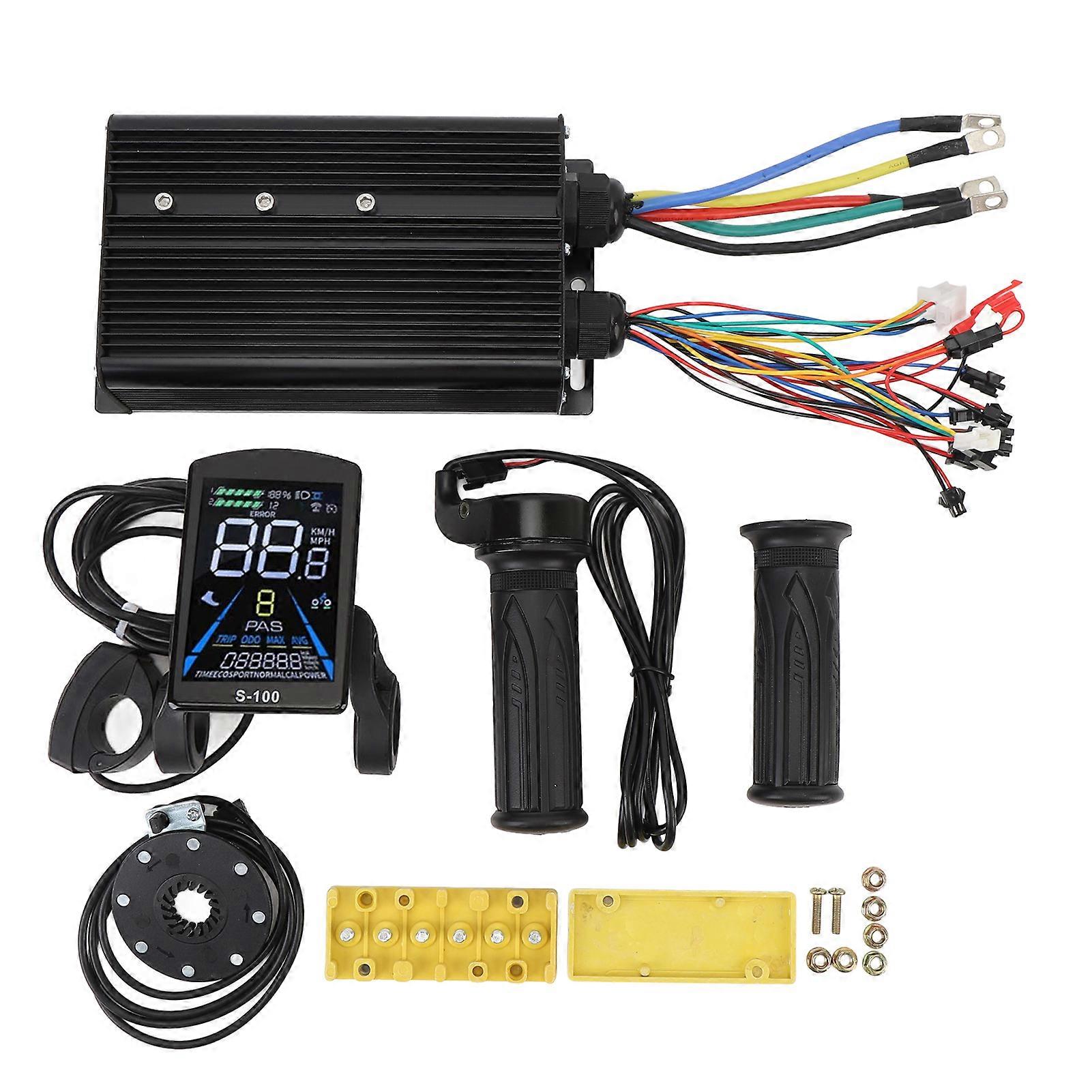Electric Bike High Power Brushless Motor Speed Controller Kit with LCD Display Grip Handle Assist Sensor