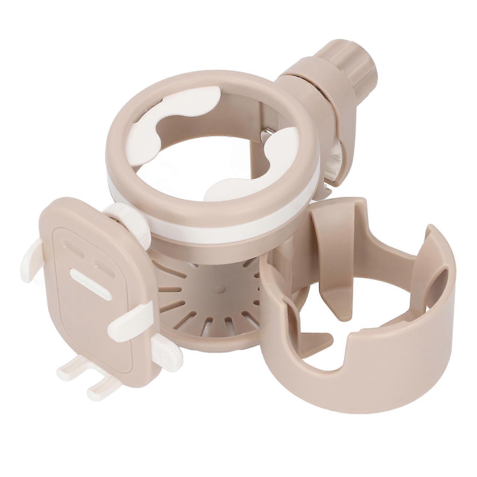 Stroller Cup Holder with Phone Multifunctional 3 in 1 Stroller Bottle Holder for Walker Scooters