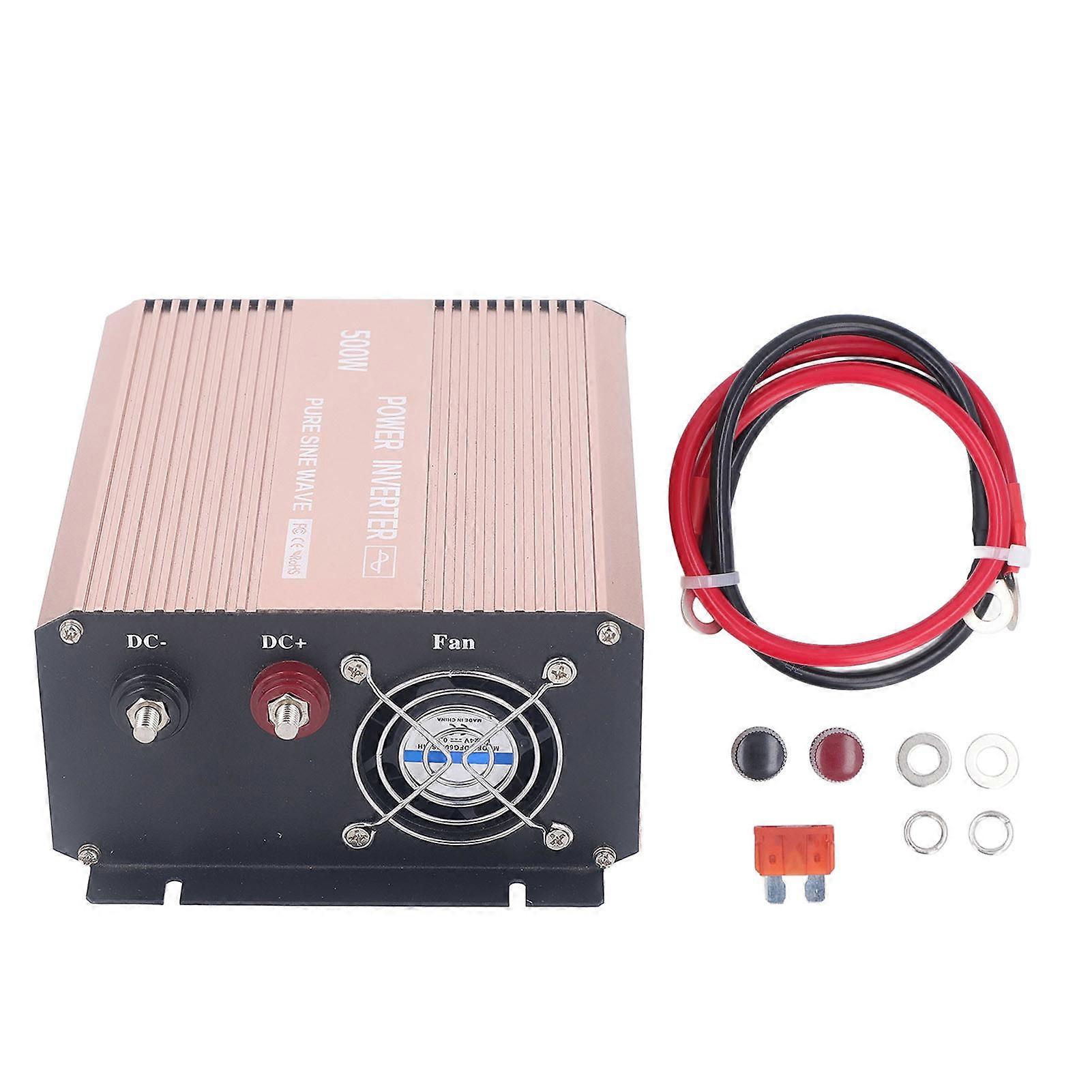 500W Power Pure Sine Wave LCD Display Multifunctional Voltage Inverter with AC Socket for Car Home Emergency