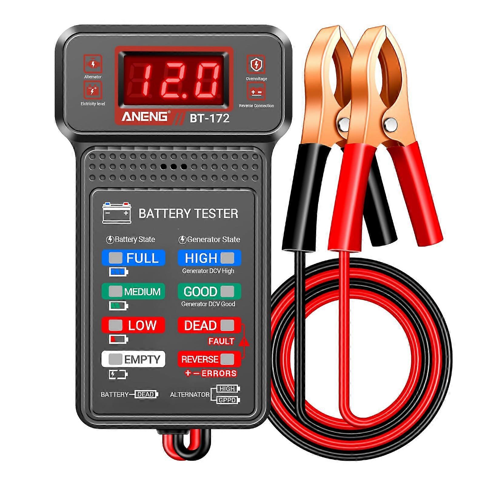 Car Battery Tester,12V Digital Automotive Batteries Tester,Alternator Charging Analyzer,Voltmeter with LCD Display