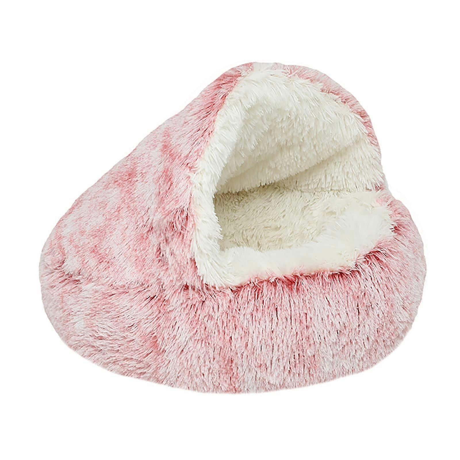 Calming Dog Bed Donut Cuddler Plush Bed Size 40 Pink Non Slip Bottom Washable Anti Anxiety Small Medium Dogs Cats