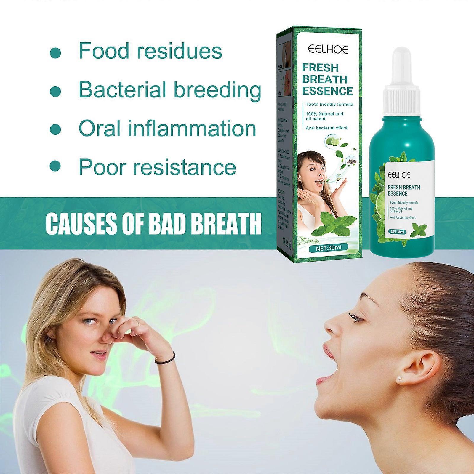 2pcs Fresh Breath Essence Breath Freshener Bad Breath Eliminating Bad Mouth Smell Removing Drops Fresh Breath Mouthwash For Travel 30ml