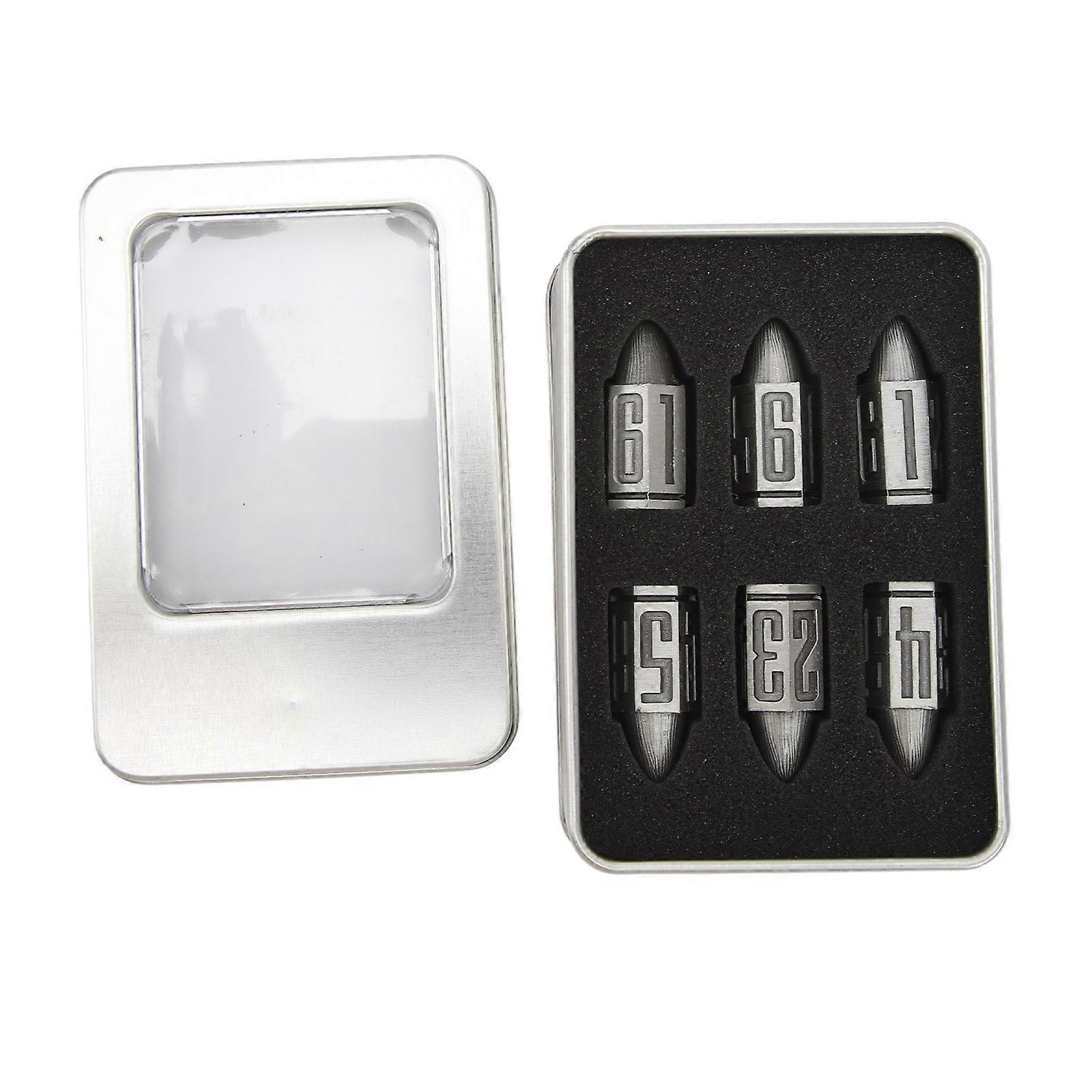 6PCS Metal Set Reduce Stress Clear Number Easy to Roll Table Gaming Dice for Role Playing Game Party