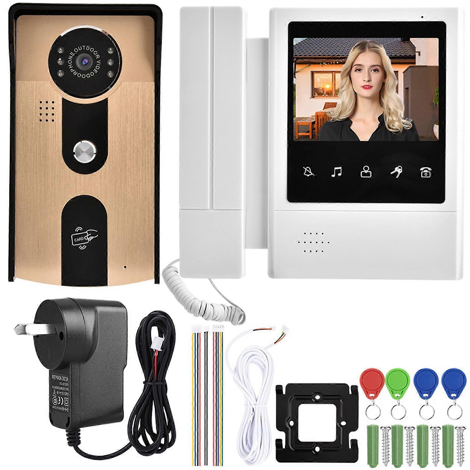 Smart LCD Doorbell Intercom - HD Video, Night Vision, Weatherproof, Two-Way o