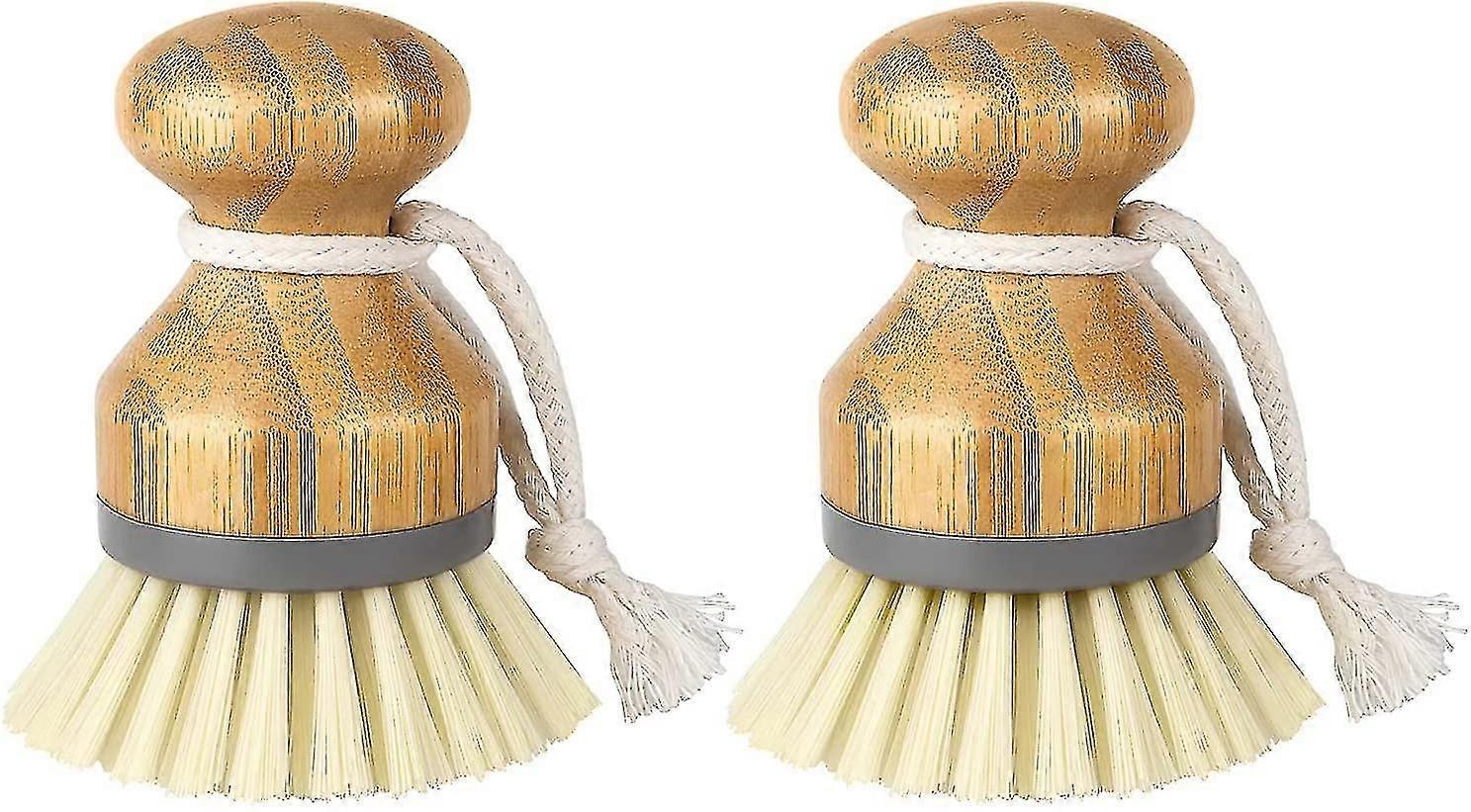Bambus håndflate børste, skrubb børste , pakke med 2