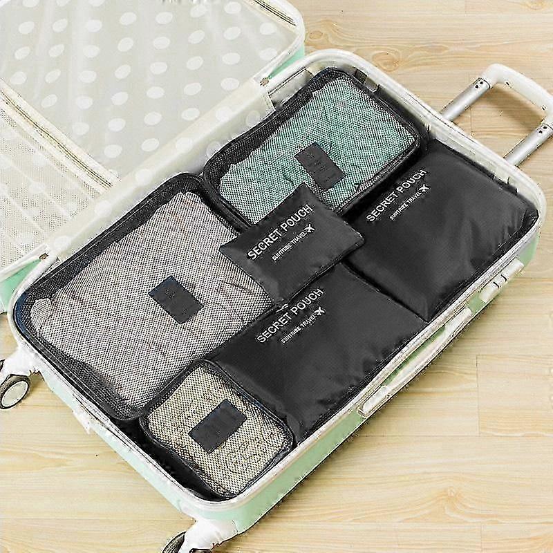 6st Resepackning Kuber Set för Bagage Arrangör Förvaring Skor Kläder